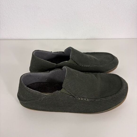 Olukai Green Ribbed Sweater Moloa 'ie Slippers Men's Size 9 - Picture 7 of 13